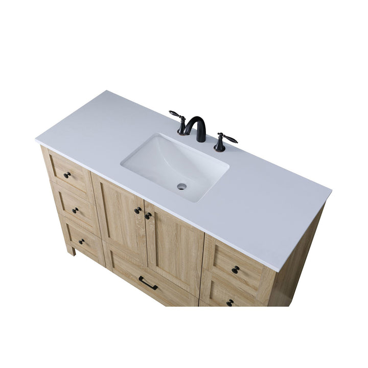 48 Inch Single Bathroom Vanity In Mango Wood - View 6 - Joshua Marshal