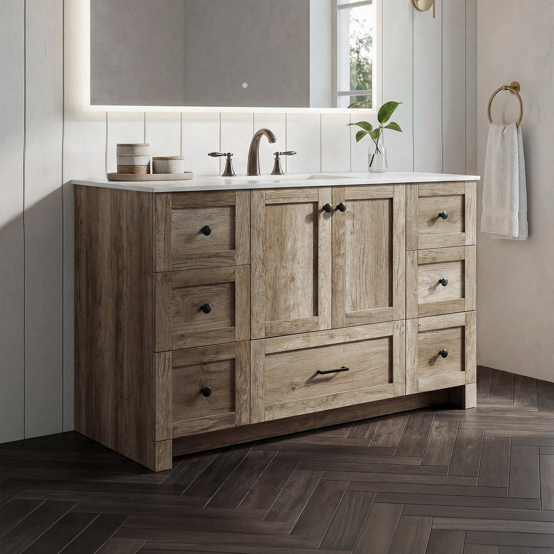 48 Inch Single Bathroom Vanity In Natural Oak Natural Oak Finish - KITCHEN & BATH by Joshua Marshal