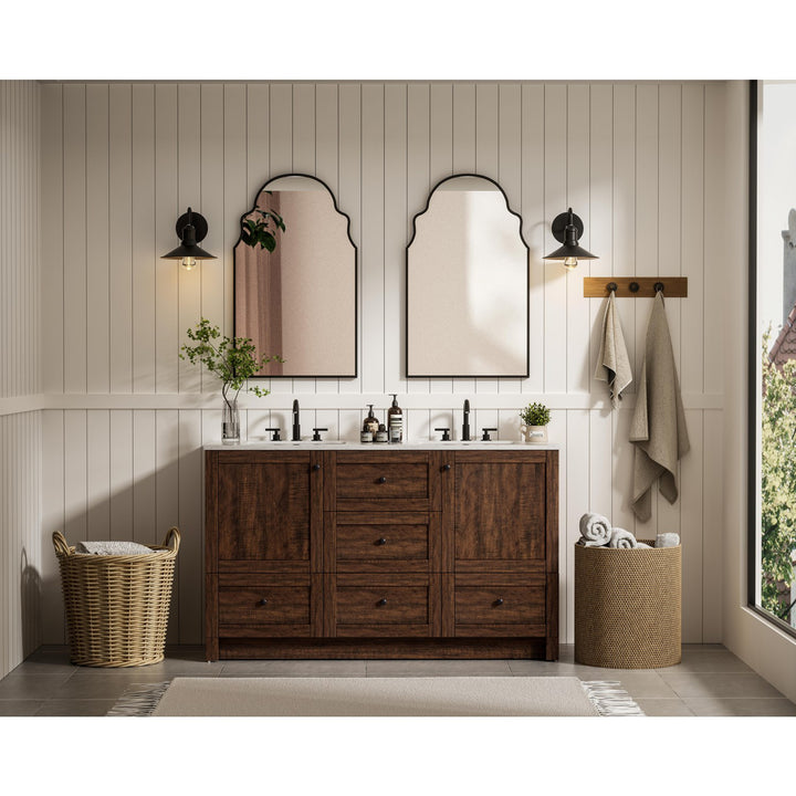 54 Inch Double Bathroom Vanity In Expresso - View 2 - Joshua Marshal