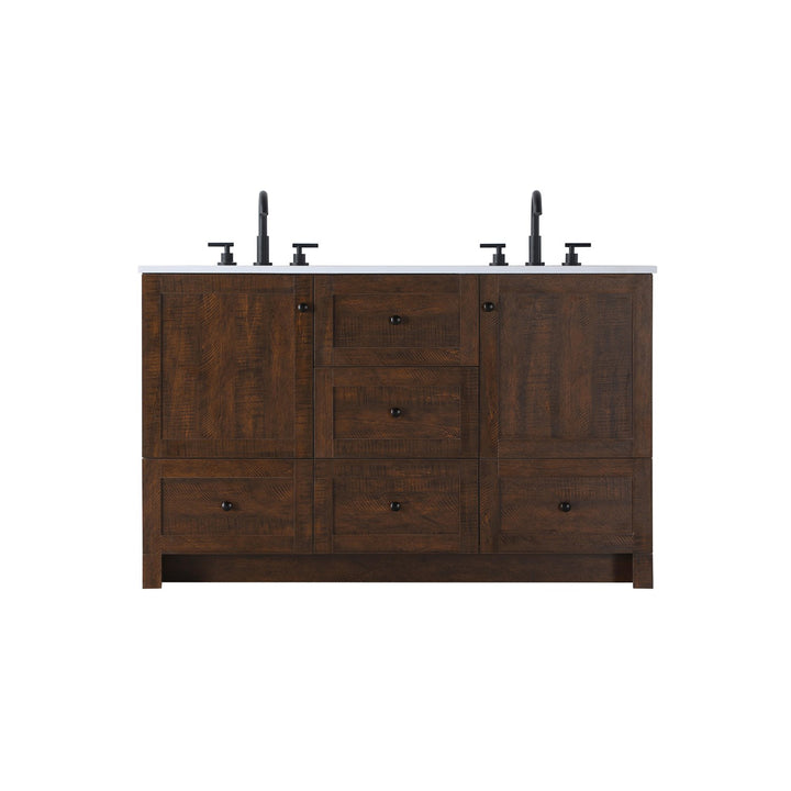 54 Inch Double Bathroom Vanity In Expresso - View 3 - Joshua Marshal