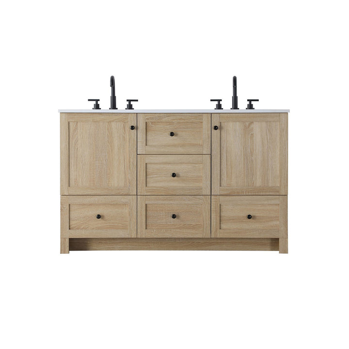 54 Inch Double Bathroom Vanity In Mango Wood - View 3 - Joshua Marshal