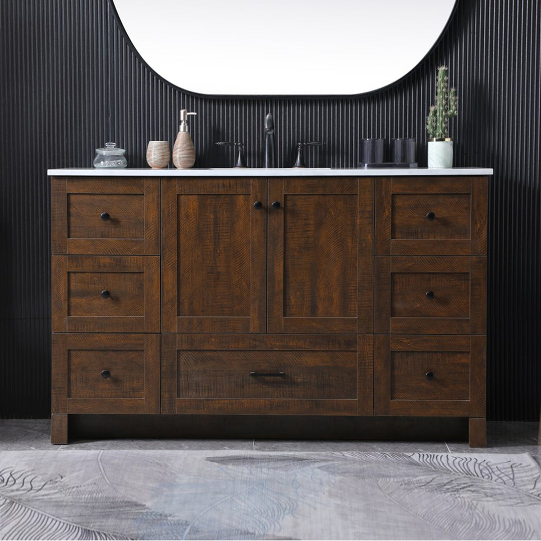 54 Inch Single Bathroom Vanity In Expresso Expresso Finish - KITCHEN & BATH by Joshua Marshal