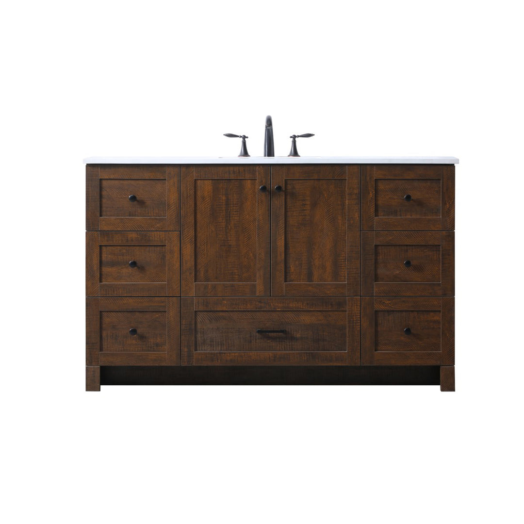 54 Inch Single Bathroom Vanity In Expresso - View 3 - Joshua Marshal