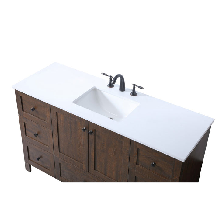 54 Inch Single Bathroom Vanity In Expresso - View 4 - Joshua Marshal