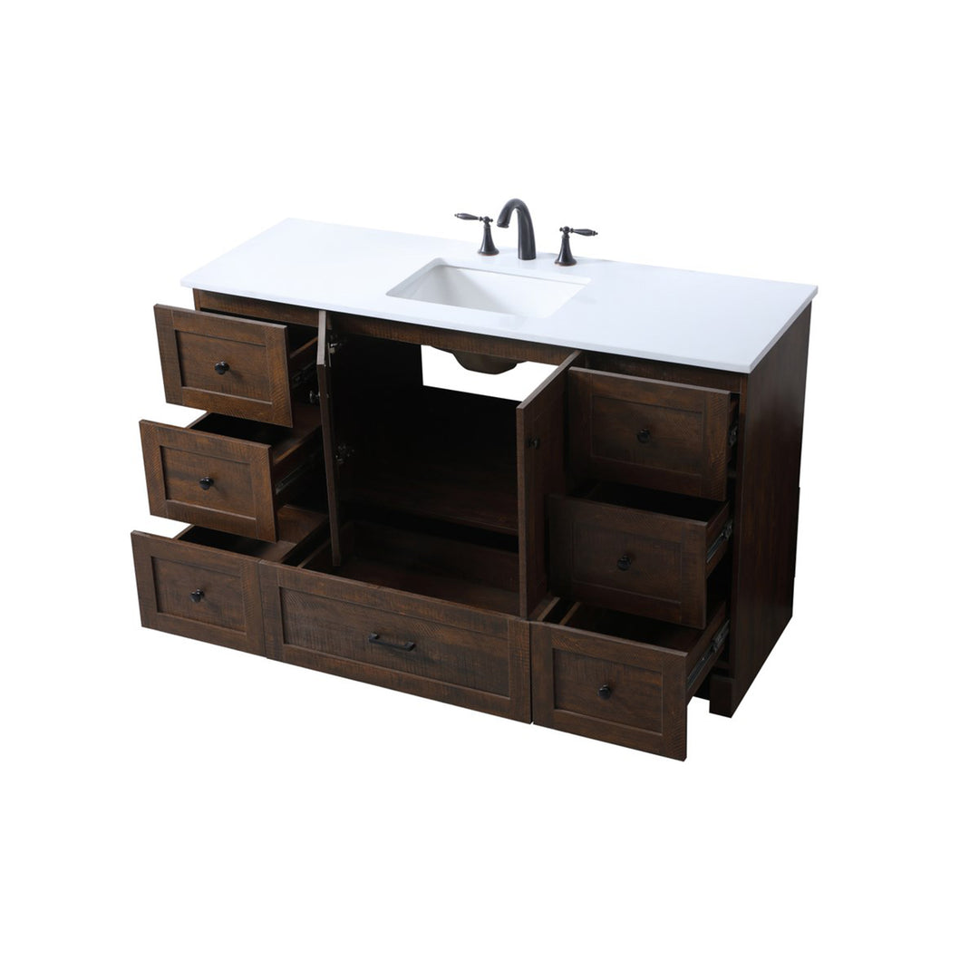 54 Inch Single Bathroom Vanity In Expresso - View 5 - Joshua Marshal