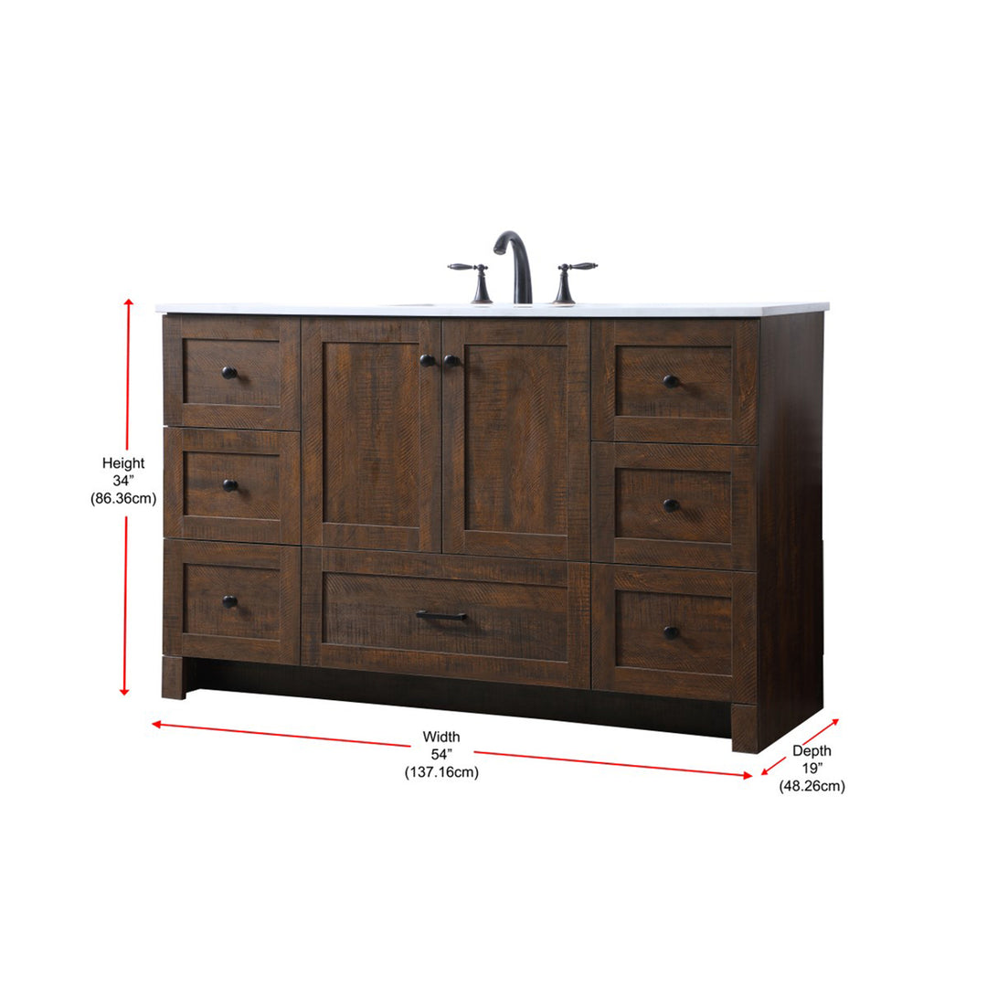 54 Inch Single Bathroom Vanity In Expresso - View 6 - Joshua Marshal