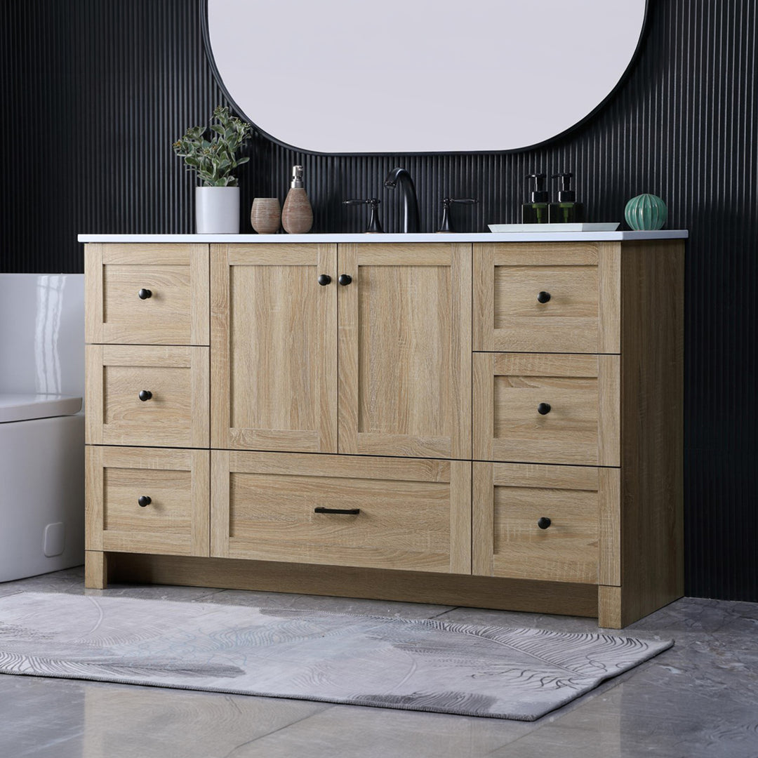 54 Inch Single Bathroom Vanity In Mango Wood Mango Wood Finish - KITCHEN & BATH by Joshua Marshal