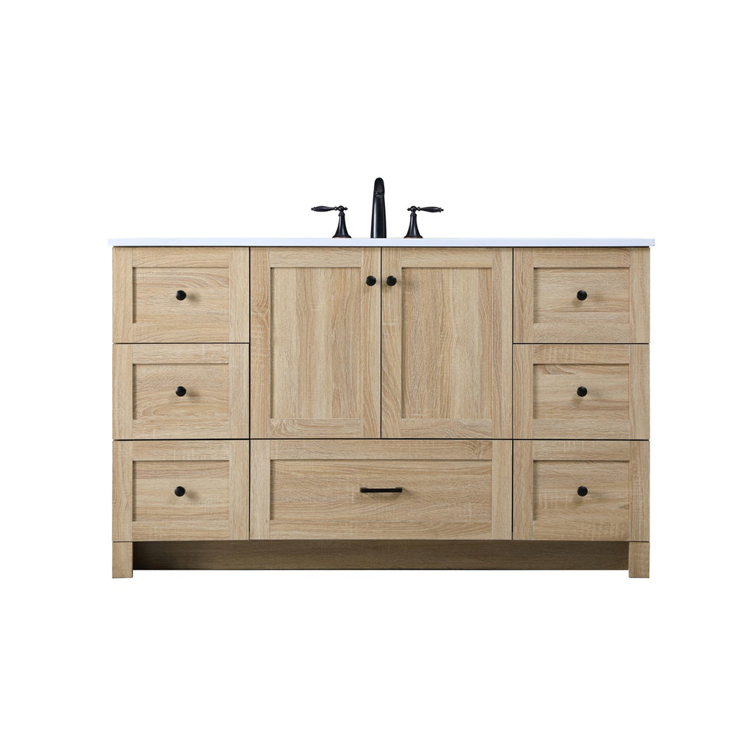 54 Inch Single Bathroom Vanity In Mango Wood - View 3 - Joshua Marshal