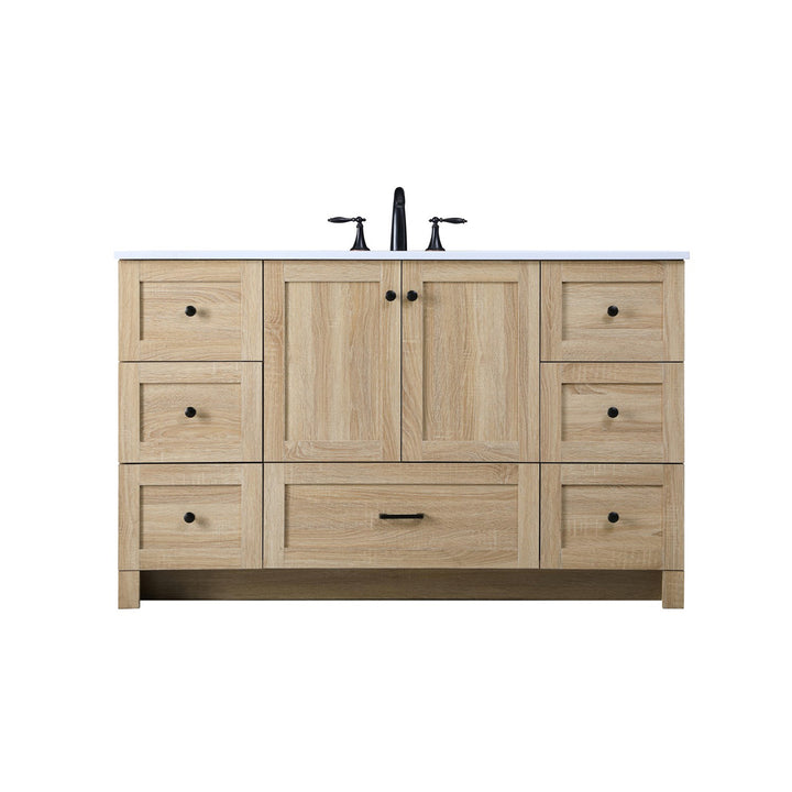 54 Inch Single Bathroom Vanity In Mango Wood - View 3 - Joshua Marshal
