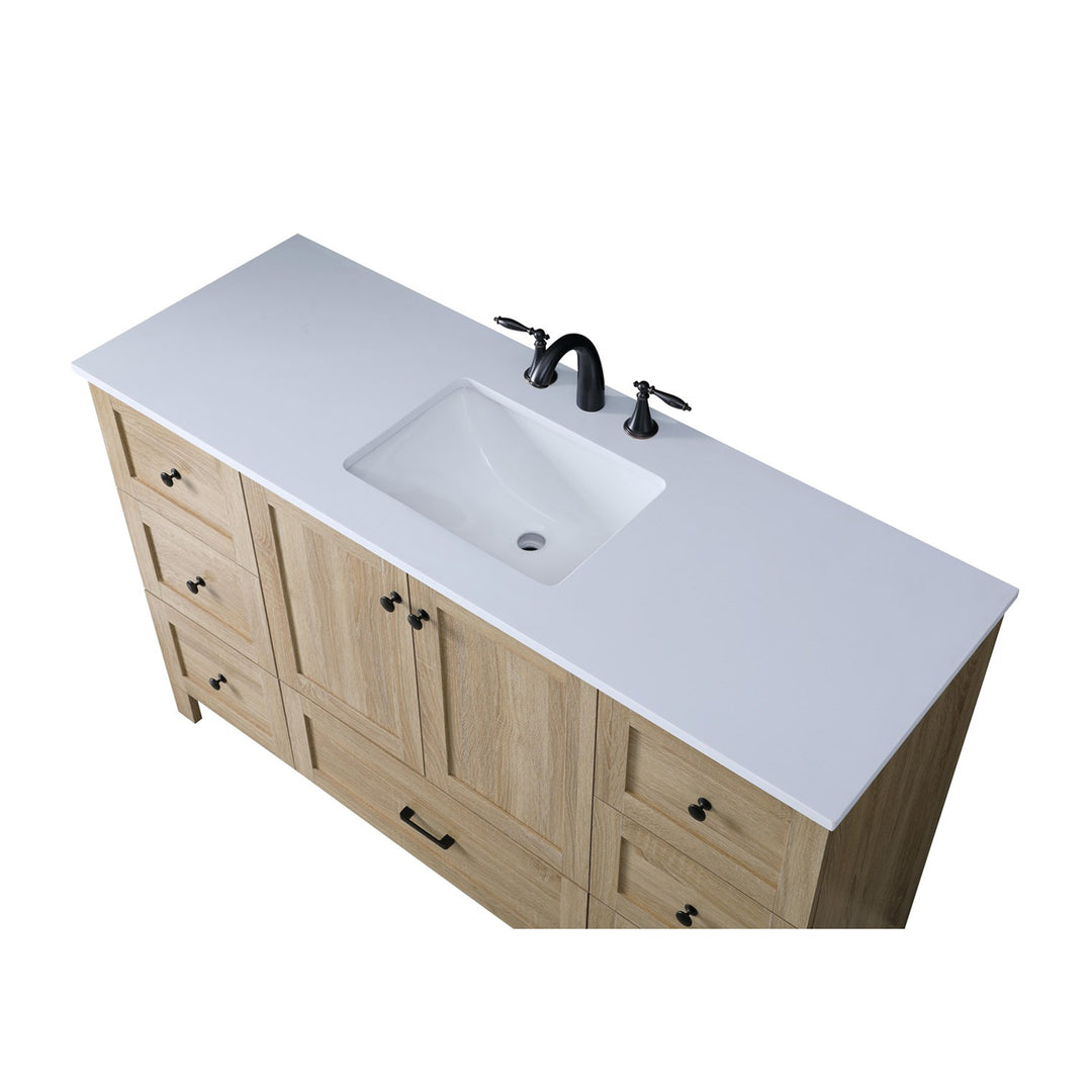 54 Inch Single Bathroom Vanity In Mango Wood - View 4 - Joshua Marshal