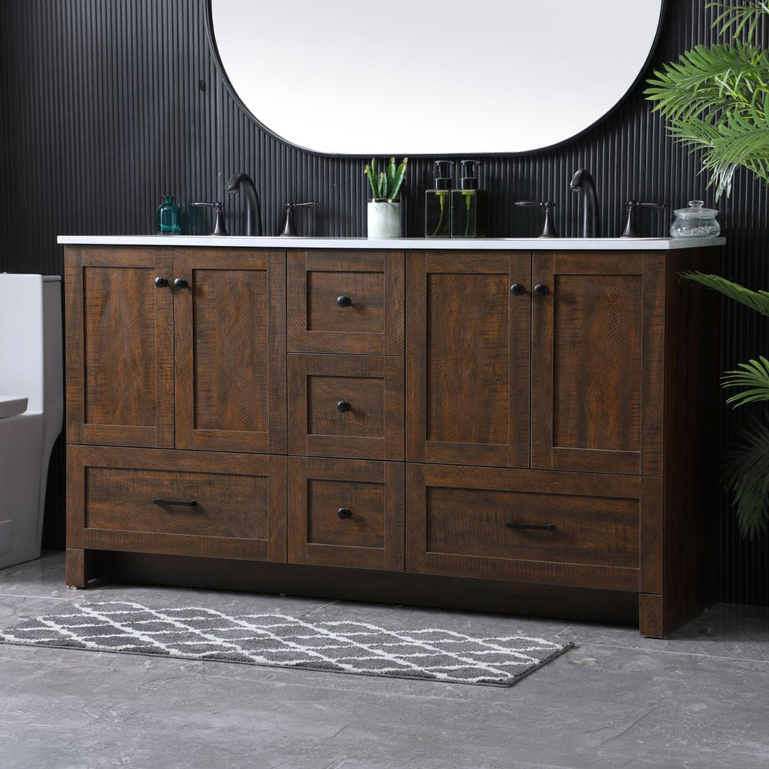 60 Inch Double Bathroom Vanity In Expresso Expresso Finish - KITCHEN & BATH by Joshua Marshal