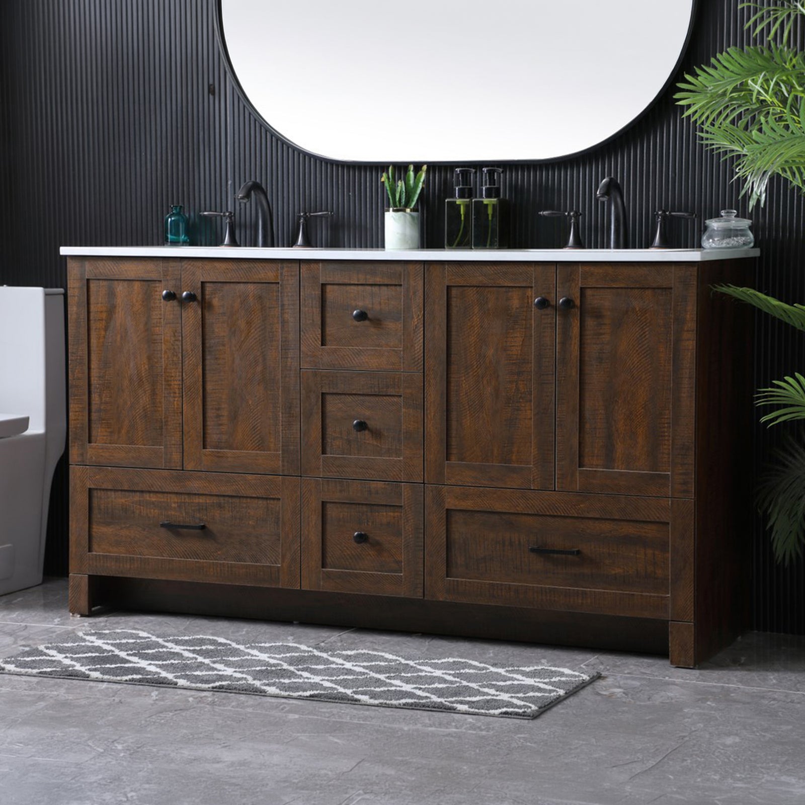 60 Inch Double Bathroom Vanity In Expresso Expresso Finish - KITCHEN & BATH by Joshua Marshal