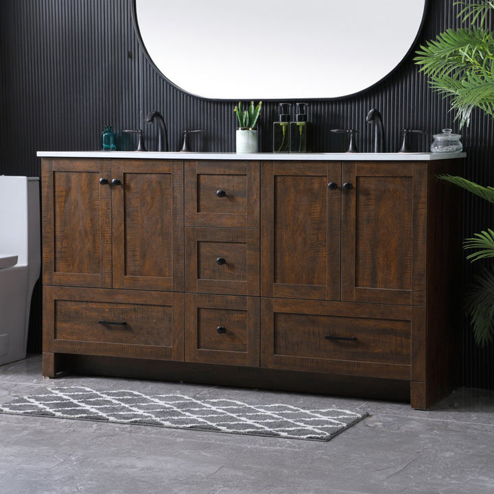 60 Inch Double Bathroom Vanity In Expresso Expresso Finish - KITCHEN & BATH by Joshua Marshal