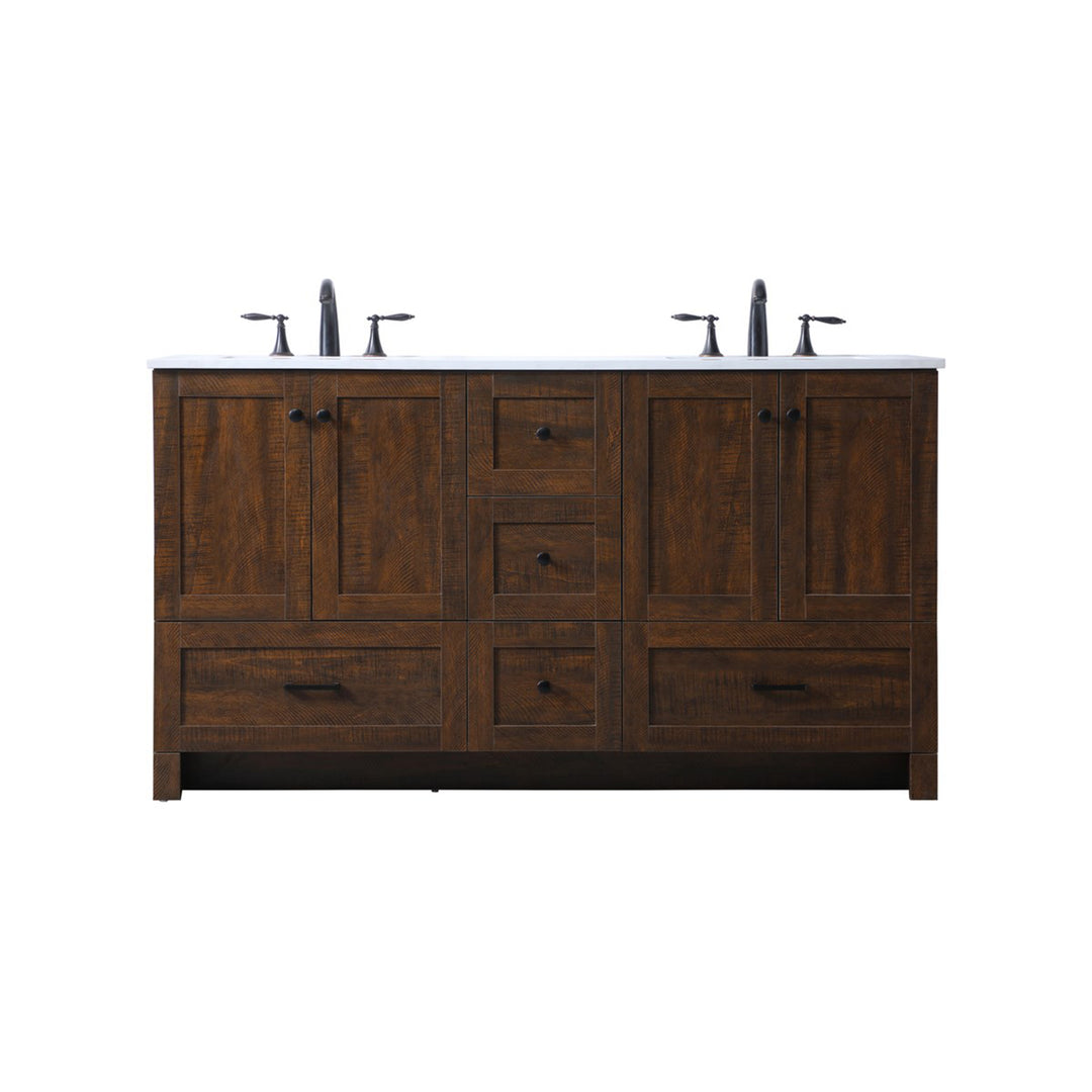 60 Inch Double Bathroom Vanity In Expresso - View 3 - Joshua Marshal