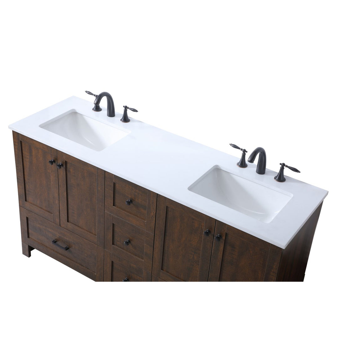 60 Inch Double Bathroom Vanity In Expresso - View 5 - Joshua Marshal