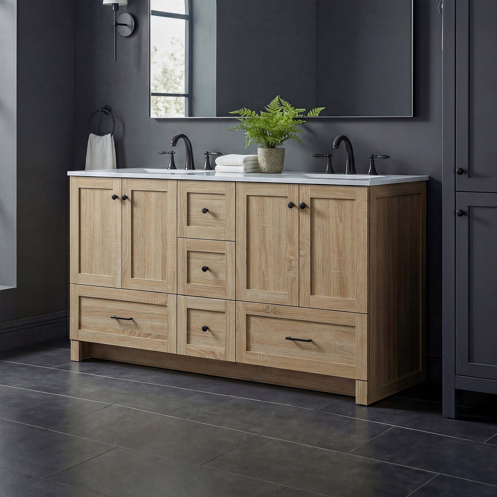 60 Inch Double Bathroom Vanity In Mango Wood Mango Wood Finish - KITCHEN & BATH by Joshua Marshal