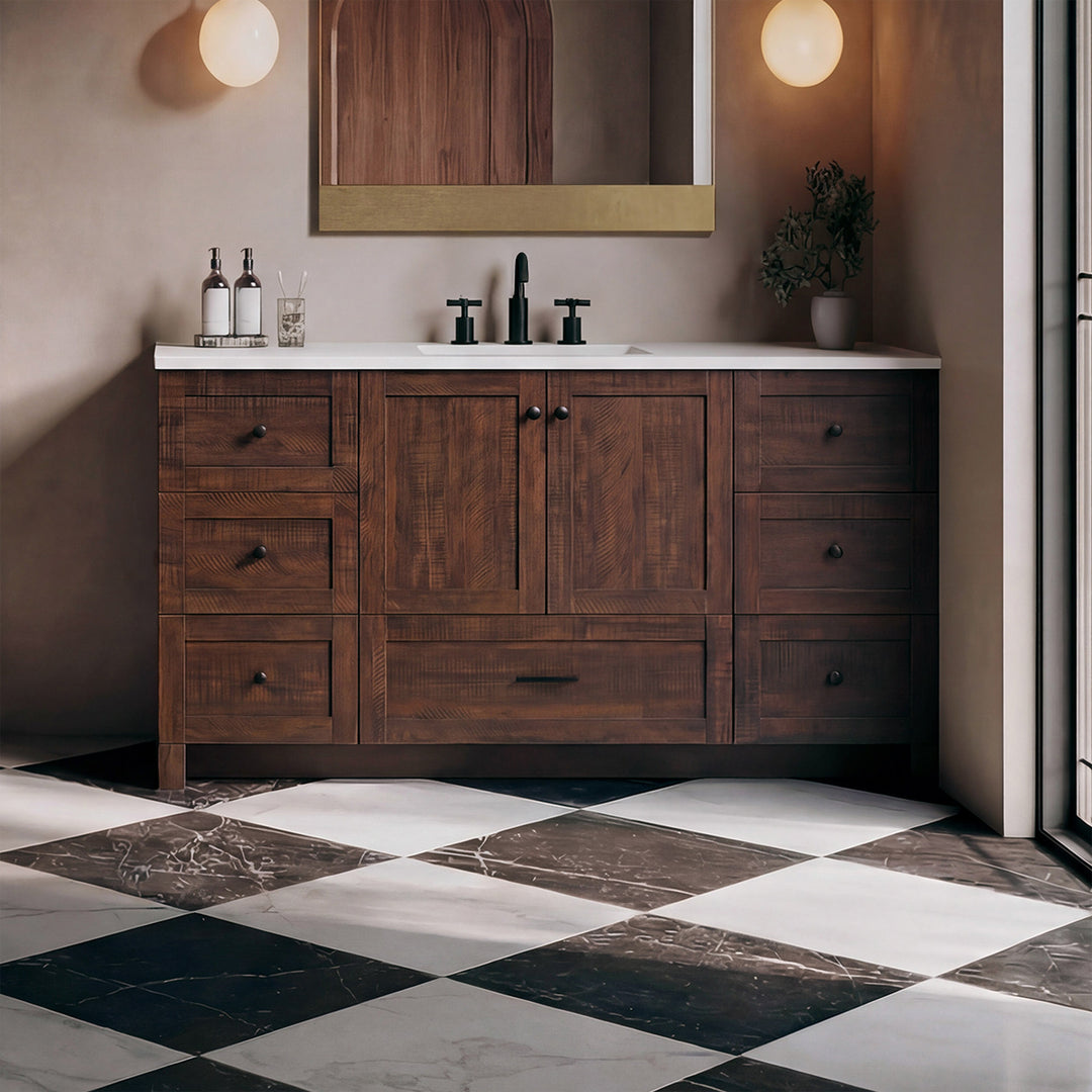 60 Inch Single Bathroom Vanity In Expresso Expresso Finish - KITCHEN & BATH by Joshua Marshal