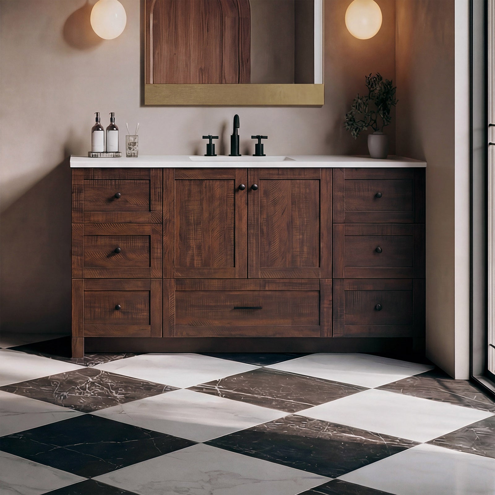 60 Inch Single Bathroom Vanity In Expresso Expresso Finish - KITCHEN & BATH by Joshua Marshal