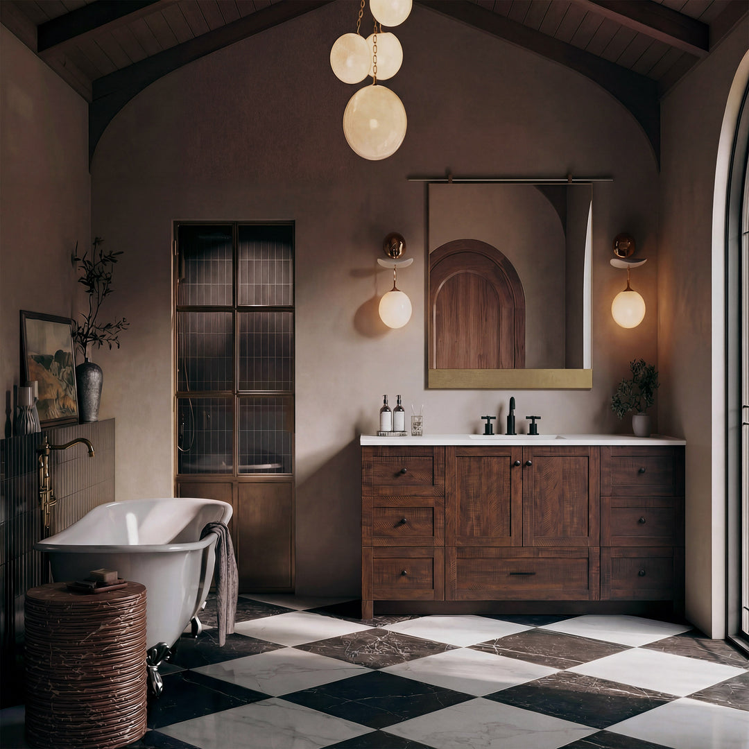 60 Inch Single Bathroom Vanity In Expresso - View 2 - Joshua Marshal