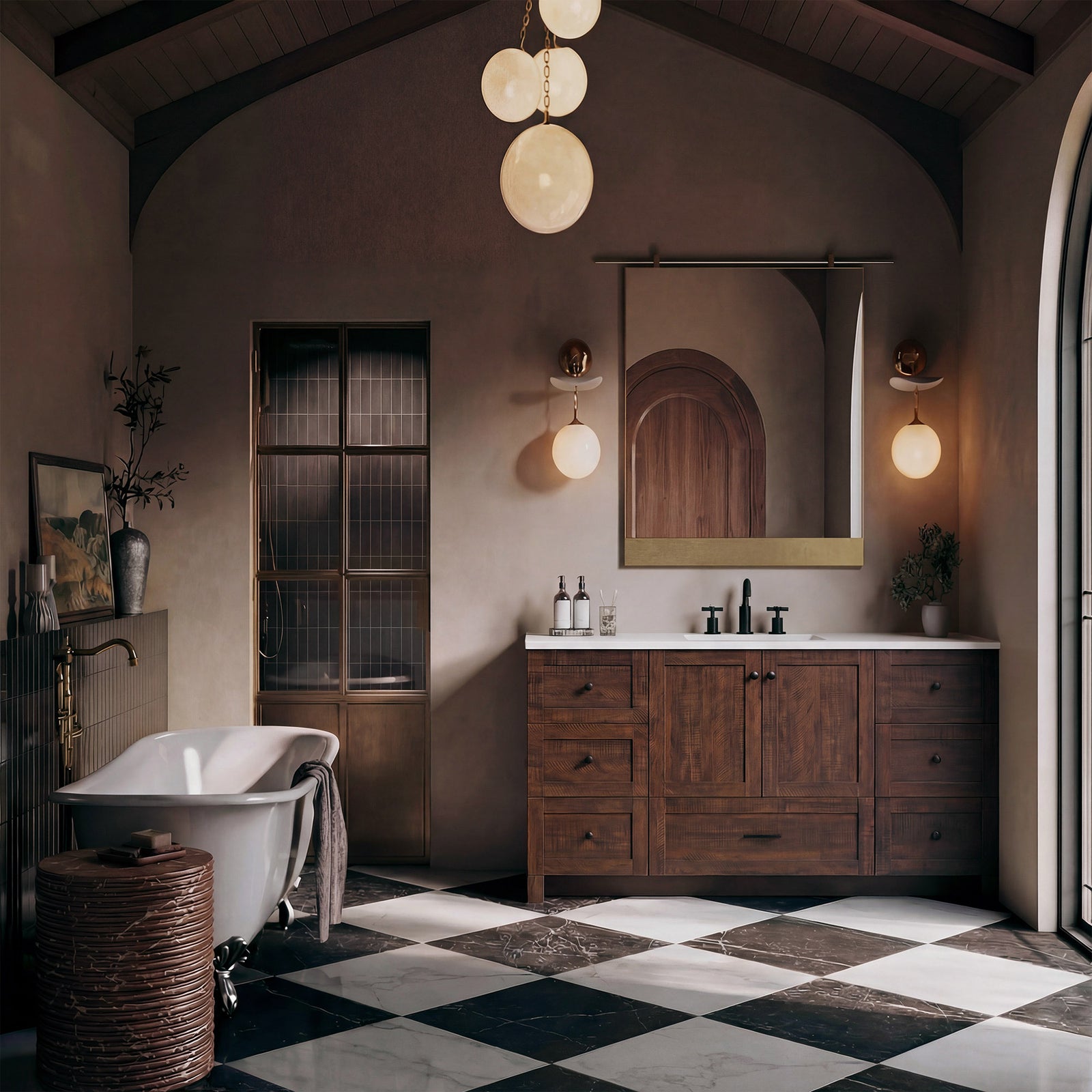 60 Inch Single Bathroom Vanity In Expresso - View 2 - Joshua Marshal
