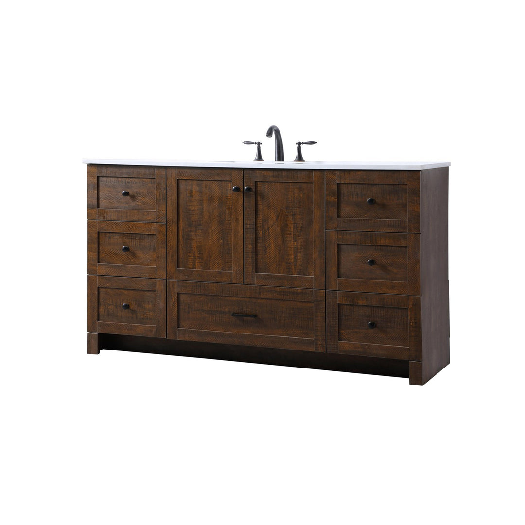 60 Inch Single Bathroom Vanity In Expresso - View 3 - Joshua Marshal