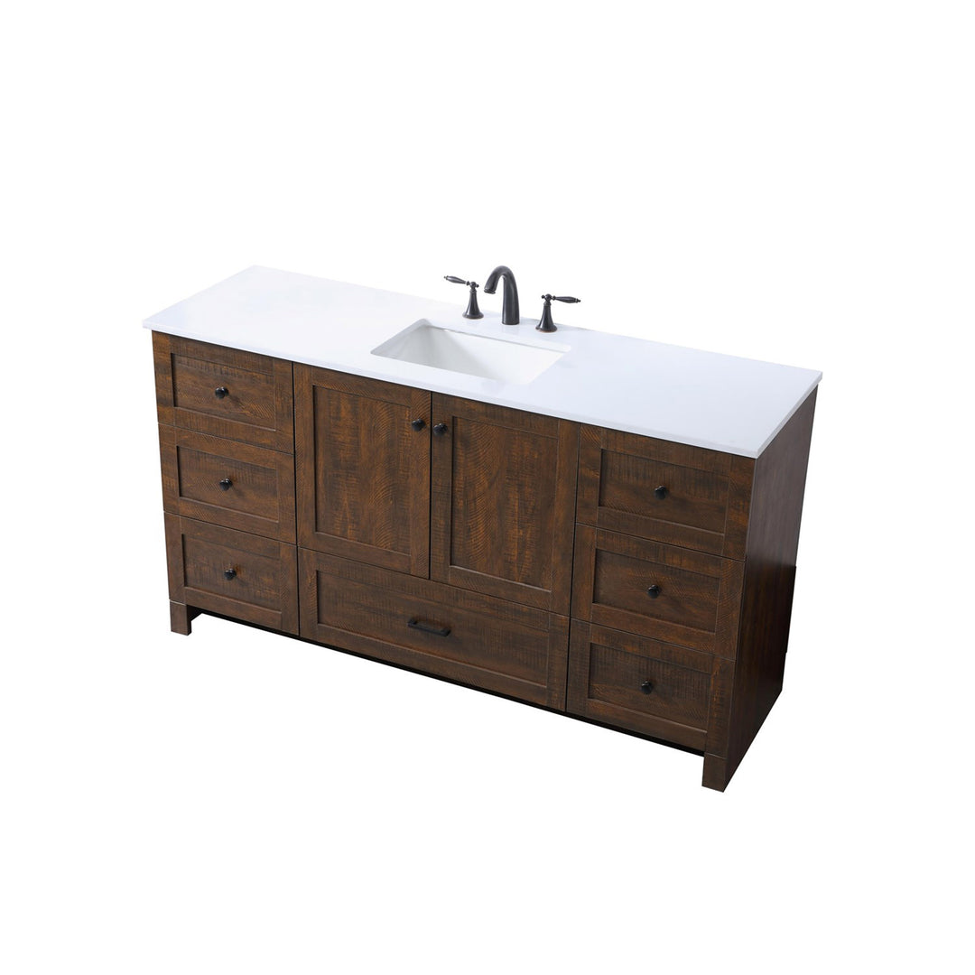 60 Inch Single Bathroom Vanity In Expresso - View 4 - Joshua Marshal