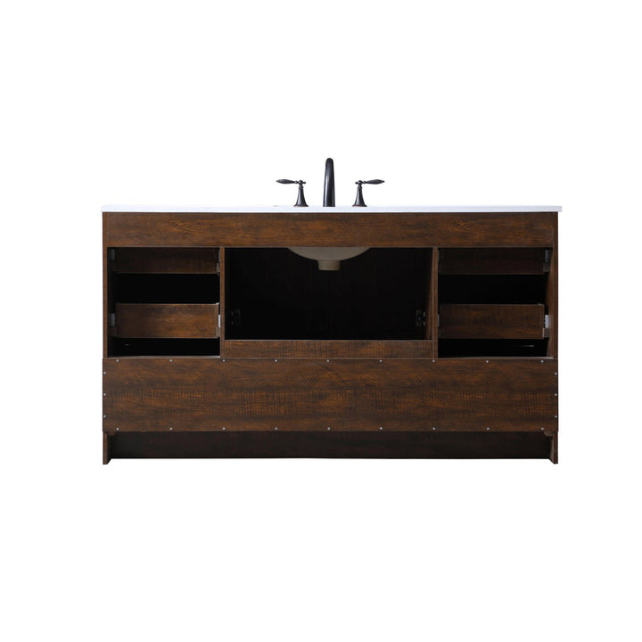 60 Inch Single Bathroom Vanity In Expresso - View 5 - Joshua Marshal