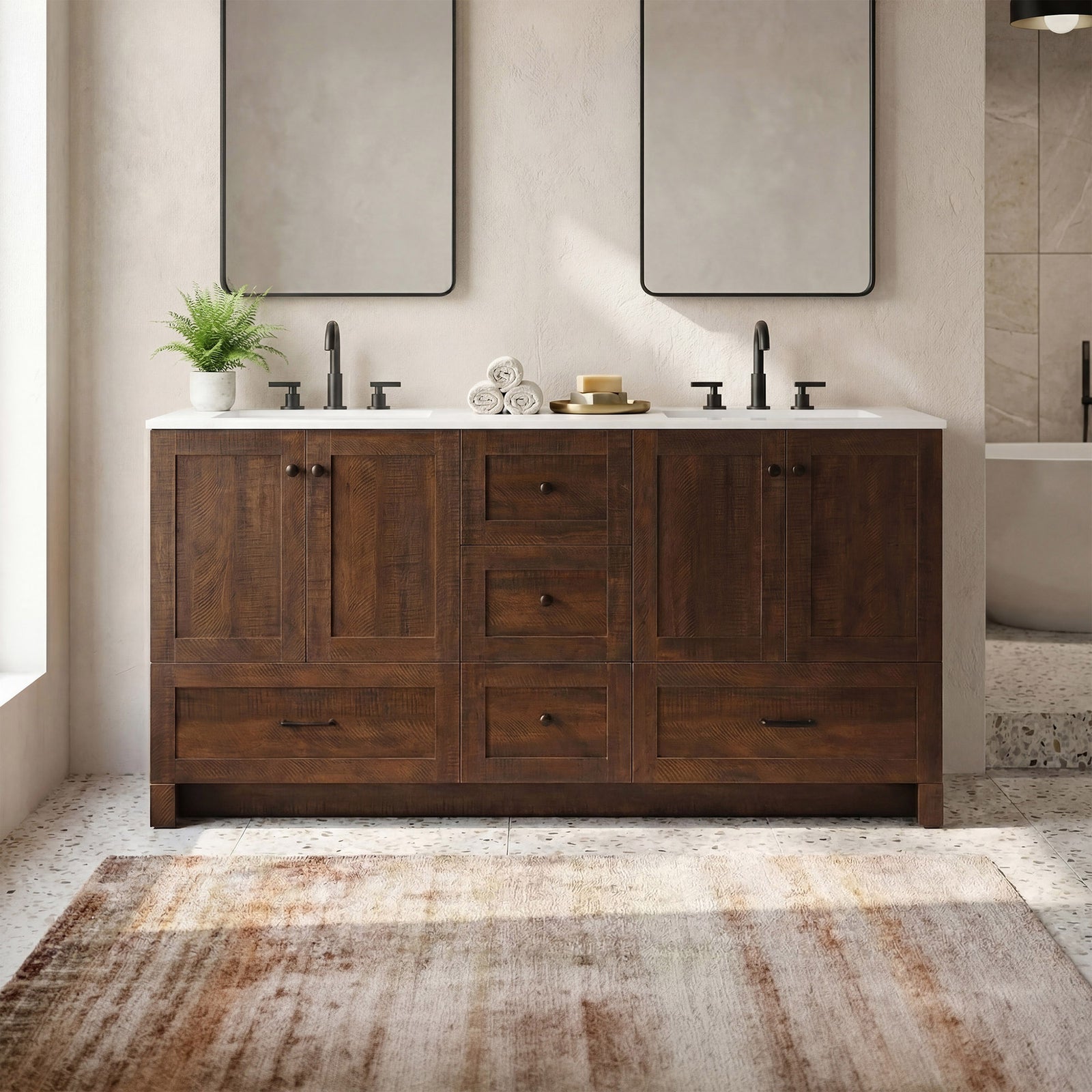 66 Inch Double Bathroom Vanity In Expresso Expresso Finish - KITCHEN & BATH by Joshua Marshal