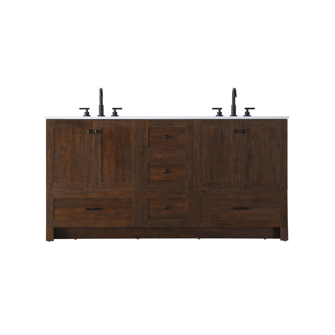66 Inch Double Bathroom Vanity In Expresso - View 3 - Joshua Marshal