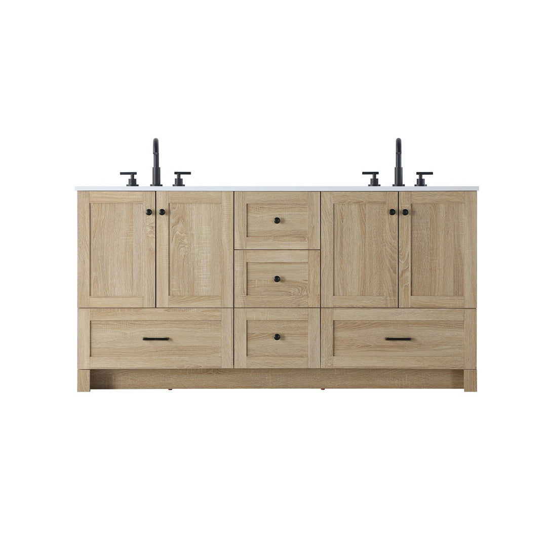 66 Inch Double Bathroom Vanity In Mango Wood - View 4 - Joshua Marshal