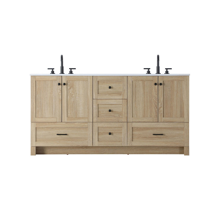 66 Inch Double Bathroom Vanity In Mango Wood - View 4 - Joshua Marshal