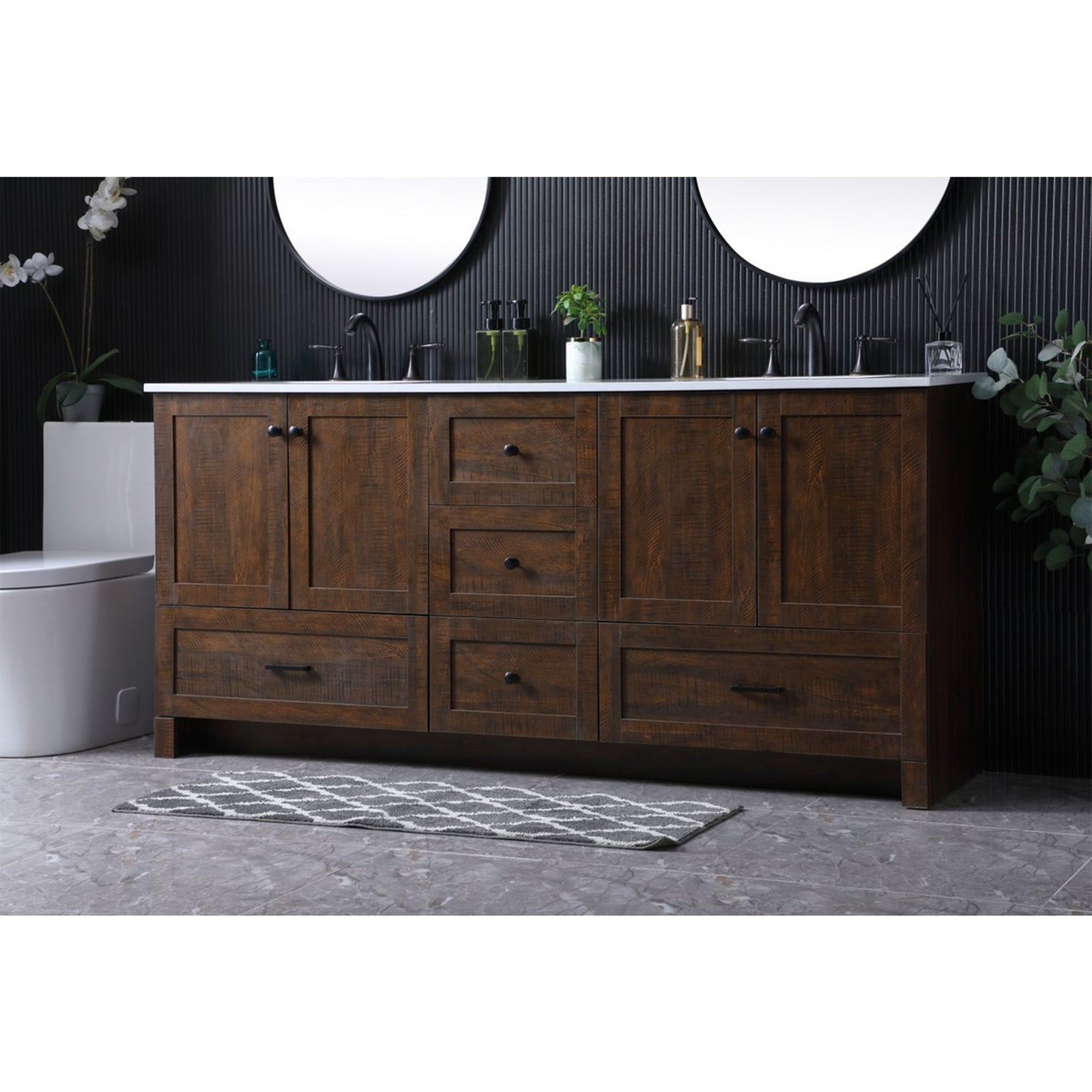 72 Inch Double Bathroom Vanity In Expresso - View 2 - Joshua Marshal