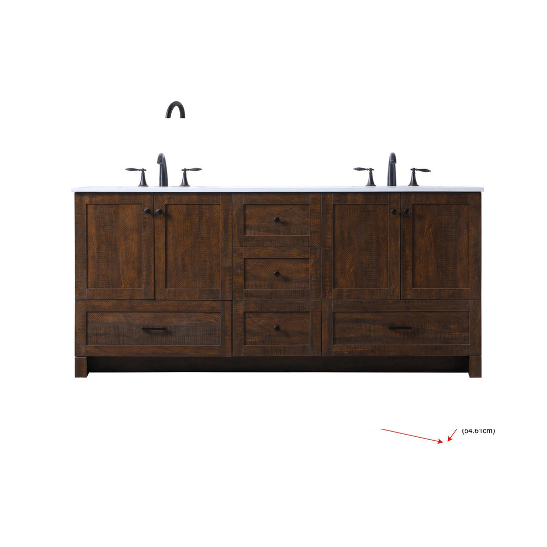 72 Inch Double Bathroom Vanity In Expresso - View 3 - Joshua Marshal