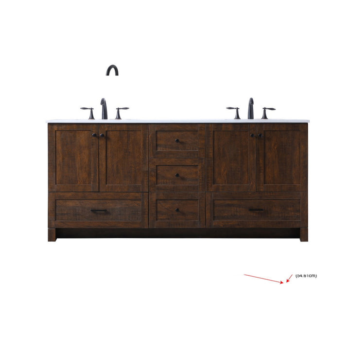72 Inch Double Bathroom Vanity In Expresso - View 3 - Joshua Marshal