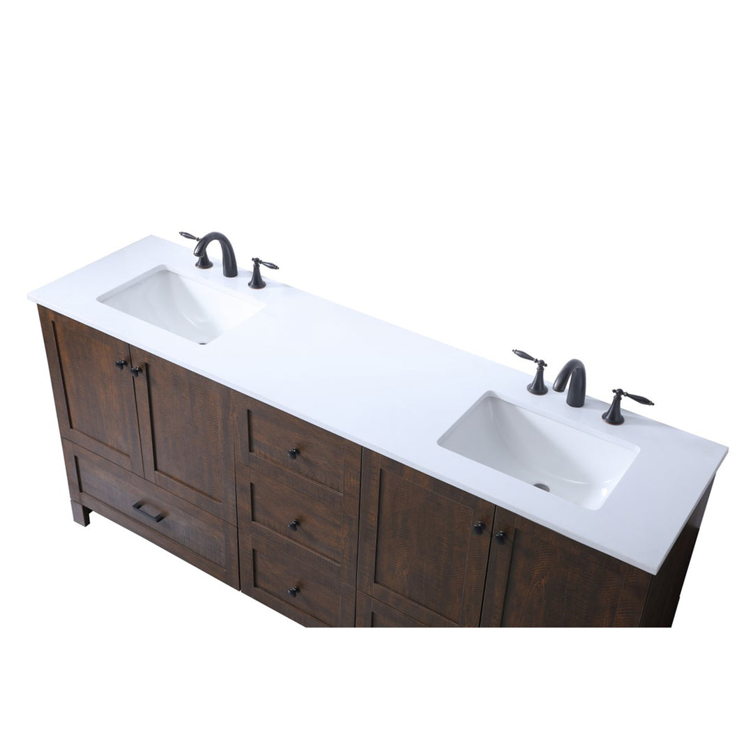 72 Inch Double Bathroom Vanity In Expresso - View 5 - Joshua Marshal