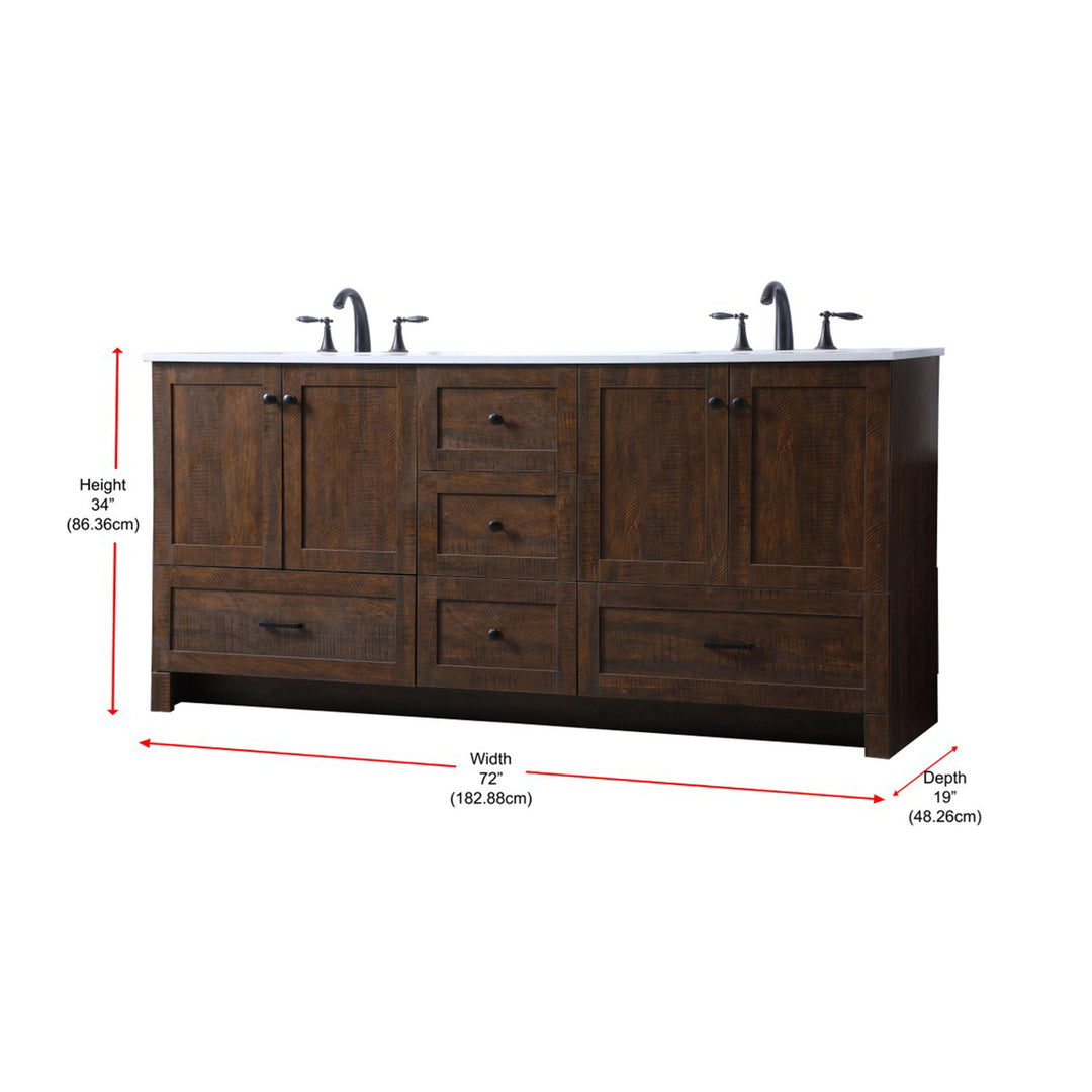 72 Inch Double Bathroom Vanity In Expresso - View 6 - Joshua Marshal