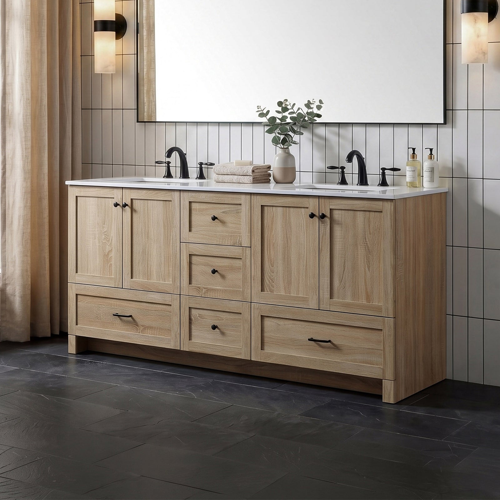 72 Inch Double Bathroom Vanity In Mango Wood Mango Wood Finish - KITCHEN & BATH by Joshua Marshal