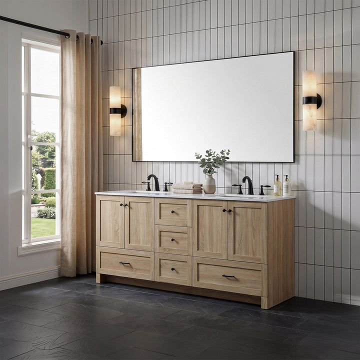 72 Inch Double Bathroom Vanity In Mango Wood - View 2 - Joshua Marshal
