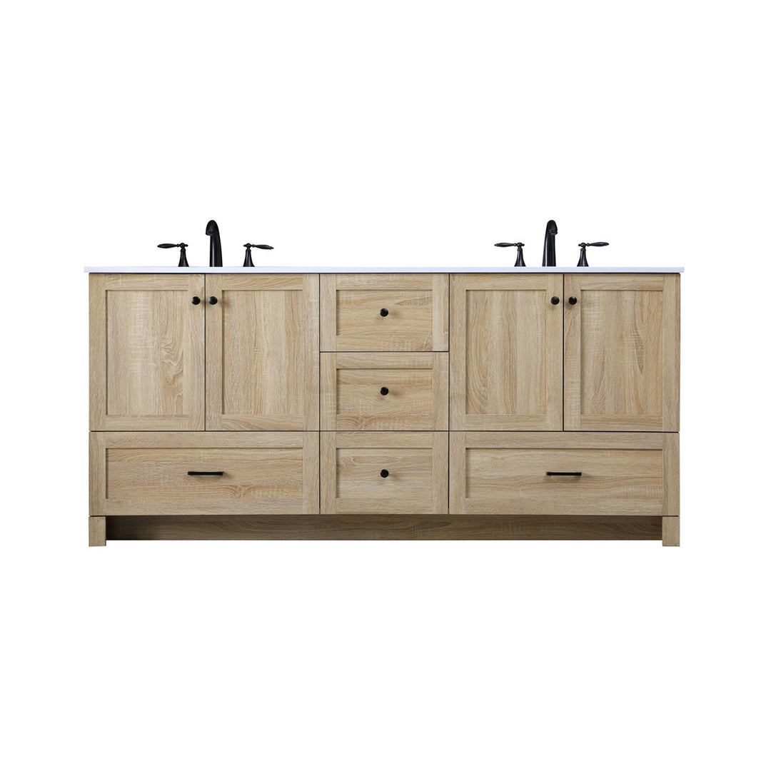 72 Inch Double Bathroom Vanity In Mango Wood - View 3 - Joshua Marshal