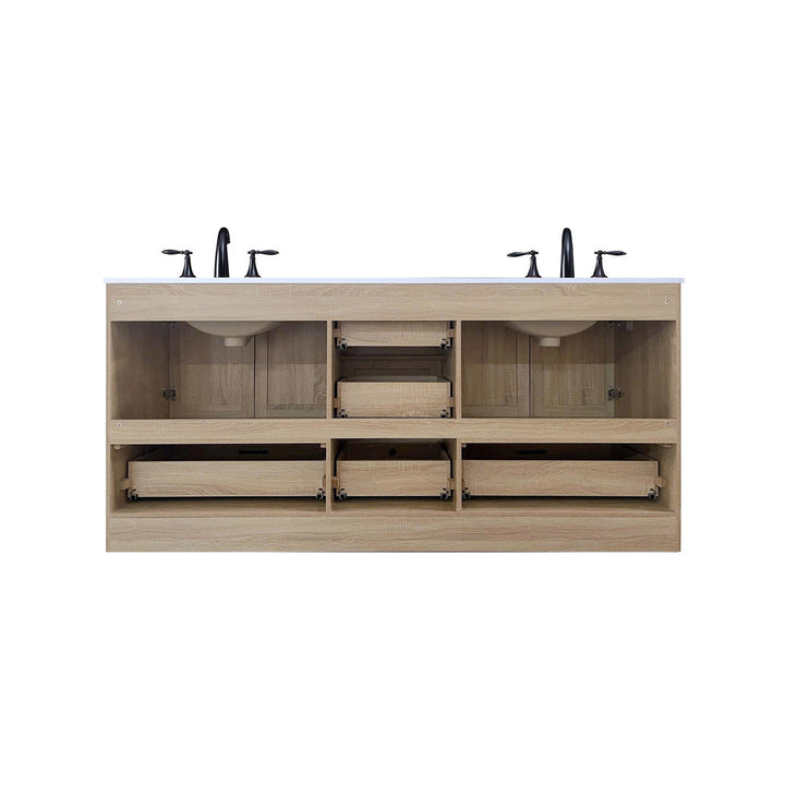 72 Inch Double Bathroom Vanity In Mango Wood - View 6 - Joshua Marshal