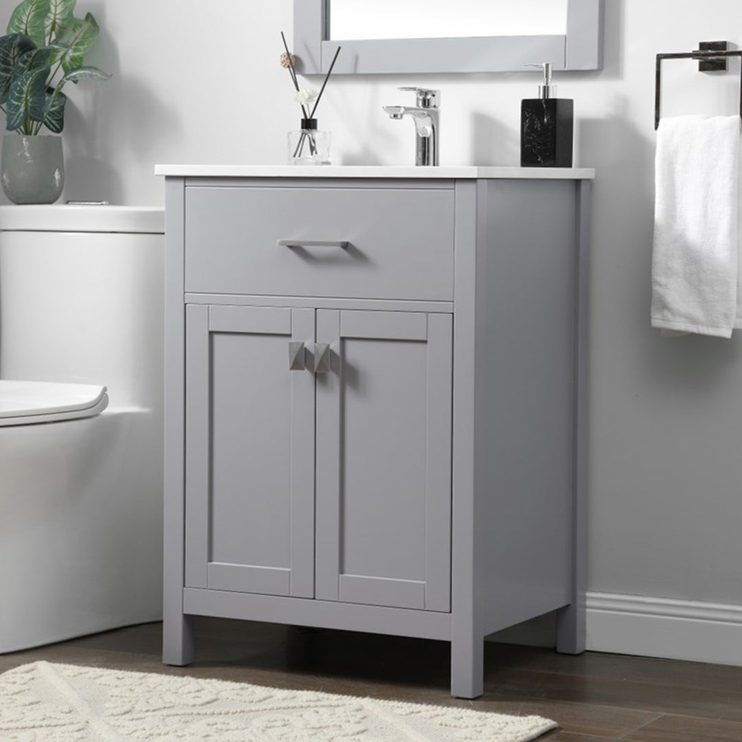 24 Inch Single Bathroom Vanity In Grey Grey Finish - KITCHEN & BATH by Joshua Marshal