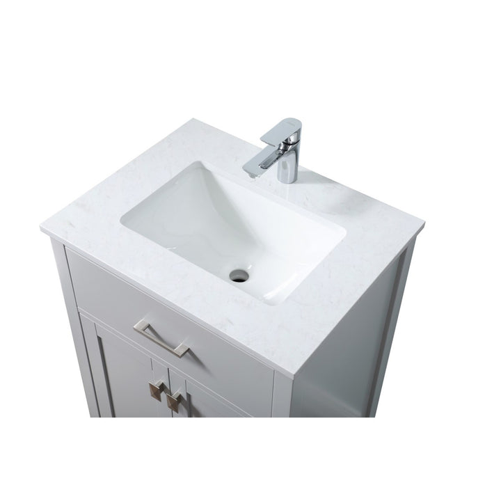 24 Inch Single Bathroom Vanity In Grey - View 4 - Joshua Marshal
