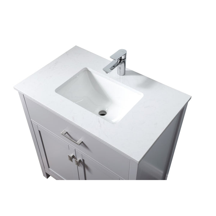30 Inch Single Bathroom Vanity In Grey - View 6 - Joshua Marshal