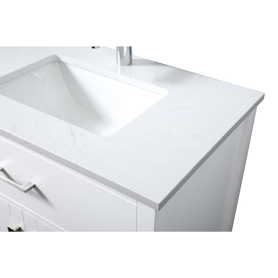 30 Inch Single Bathroom Vanity In White - View 5 - Joshua Marshal