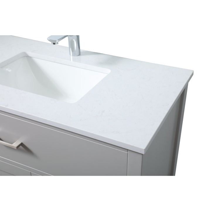 36 Inch Single Bathroom Vanity In Grey - View 5 - Joshua Marshal