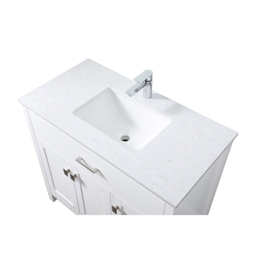 36 Inch Single Bathroom Vanity In White - View 6 - Joshua Marshal