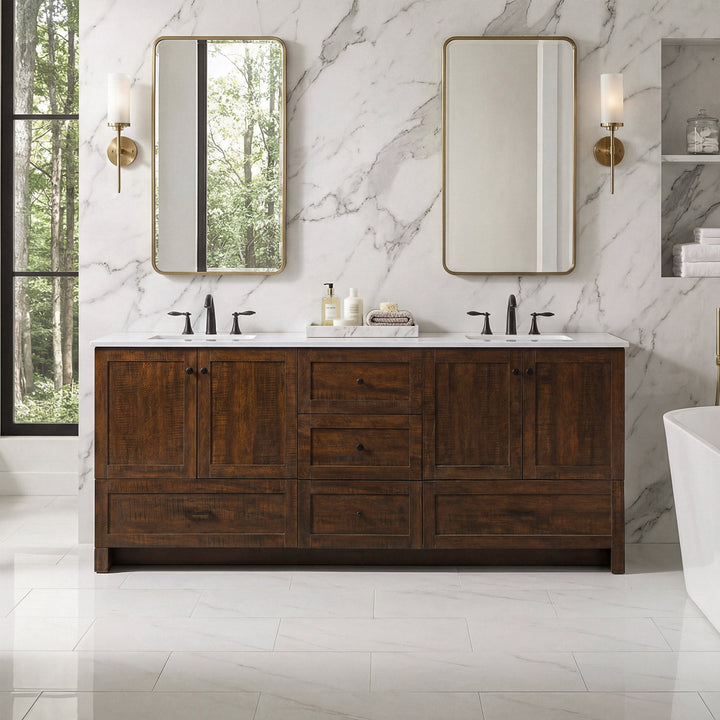 84 Inch Double Bathroom Vanity In Expresso Expresso Finish - KITCHEN & BATH by Joshua Marshal
