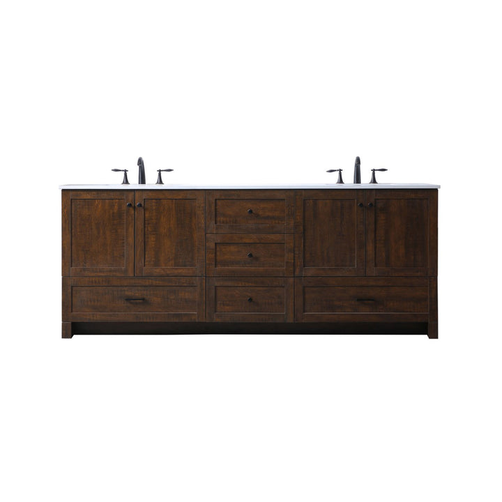 84 Inch Double Bathroom Vanity In Expresso - View 3 - Joshua Marshal