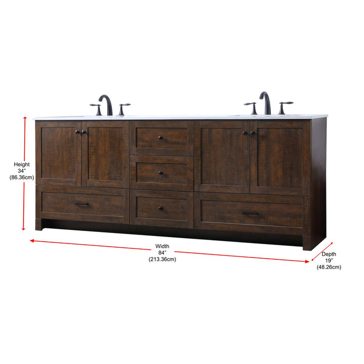 84 Inch Double Bathroom Vanity In Expresso - View 4 - Joshua Marshal