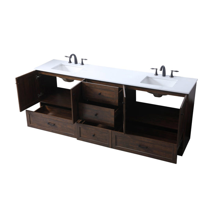 84 Inch Double Bathroom Vanity In Expresso - View 5 - Joshua Marshal